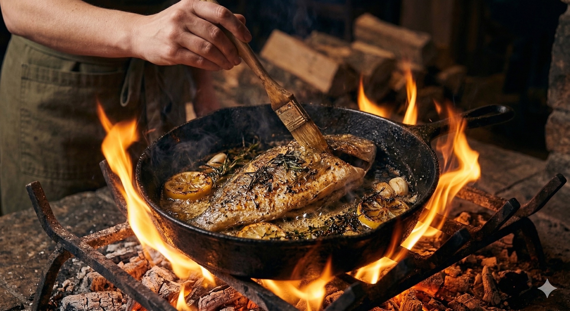 Oak & Ember restaurant website — menu and interior details